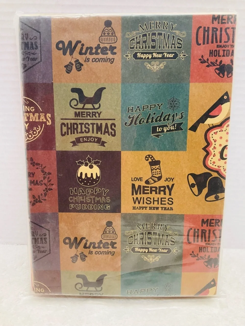 🌼4/$10🌼 NIP Vintage Inspired Christmas Holiday Gift Wrap Kit